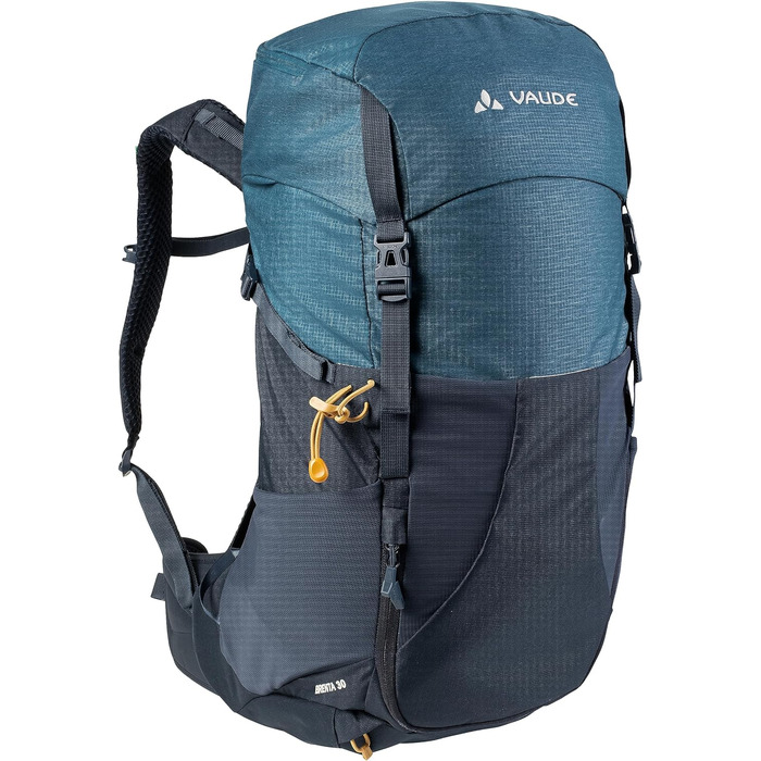Туристичний рюкзак VAUDE Brenta 30 літрів, водовідштовхувальний рюкзак для жінок та чоловіків, зручний трекінговий рюкзак з інтегрованим чохлом від дощу, практичне розташування відділень (один розмір, Eclipse)