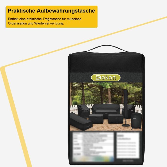 Захисний чохол для парасольки (400см) - водонепроникний, стійкий до УФ, для саду та ринку, чорний