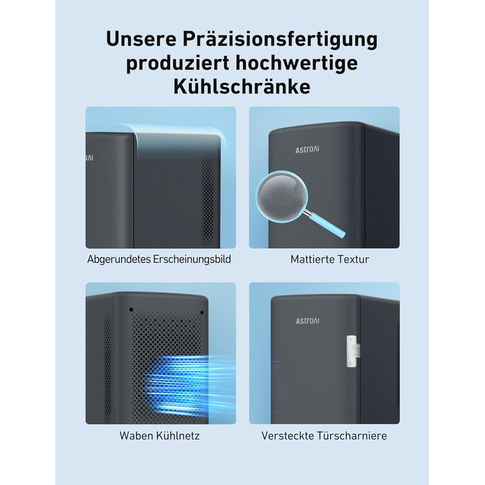 AstroAI Міні холодильник 2 в 1, 6 літрів: охолодження та підігрів, 12V/220V, для авто, офісу, гуртожитку, чорний