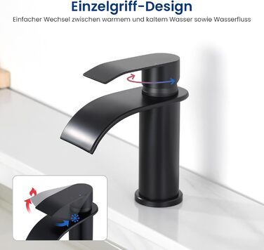 Змішувач для ванної CECIPA Gebürstet, нержавіюча сталь, чорний, 86 мм | Змішувач для умивальника | Змішувач для ванної кімнати