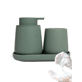 Набір для ванної кімнати блакитного кольору, керамічний аксесуар для ванної кімнати, 3-частинний, декоративний набір мильниць, стаканчика для зубної пасти та підставки для прикрас, підходить для ванної кімнати, умивальника, готелю