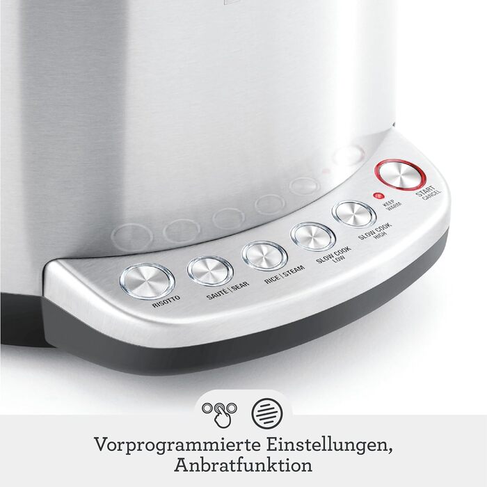 Мультиварка Sage The Risotto Plus: рисоварка, мультикухня, повільна плита, 3.7 л, нержавіюча сталь