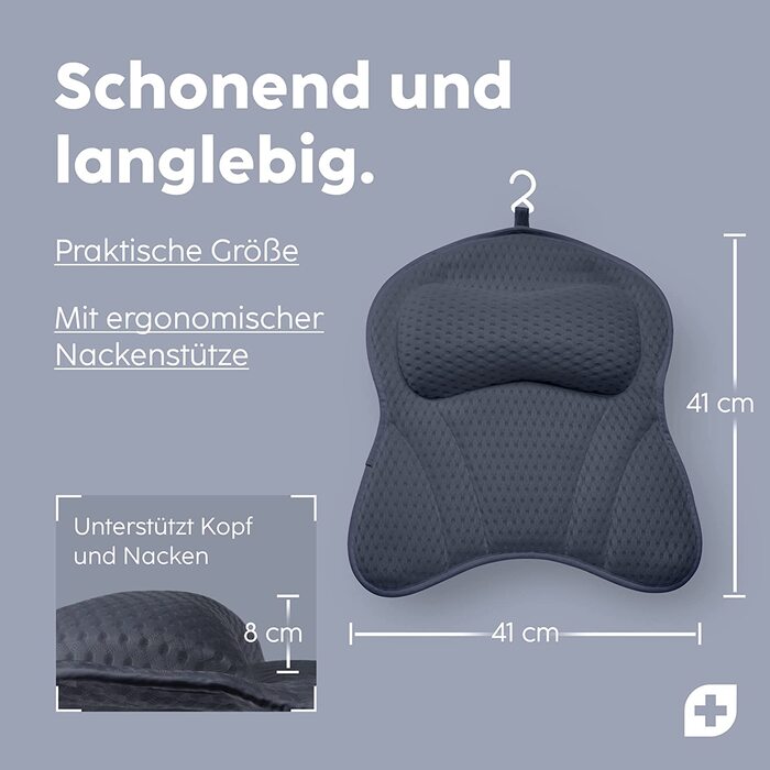 Подушка для ванни Vesta+ Нічна блакить L з присосками, переможець тестів, подушка для шиї та голови у ванну