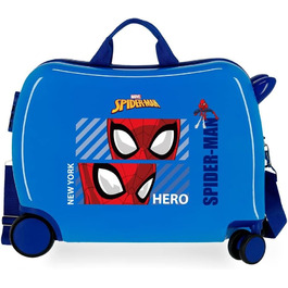 Дитяча валіза Marvel Spiderman Hero, синя, 50 x 38 x 20 см, жорстка, комбінована застібка з ABS, 34 л, 1,8 кг, 4 колеса, ручна поклажа