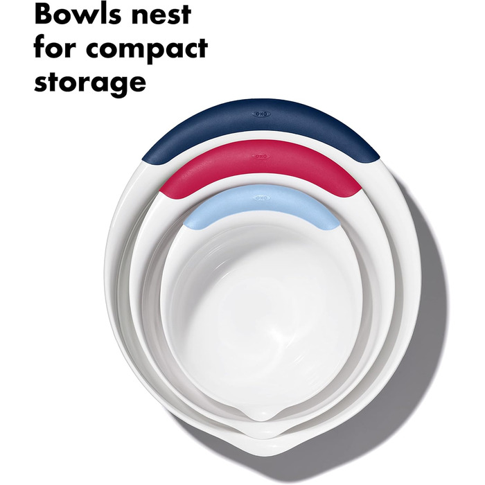 Набір місок OXO Good Grips, 3 шт., 4.7 л, блакитний, мармеладний, сітковий