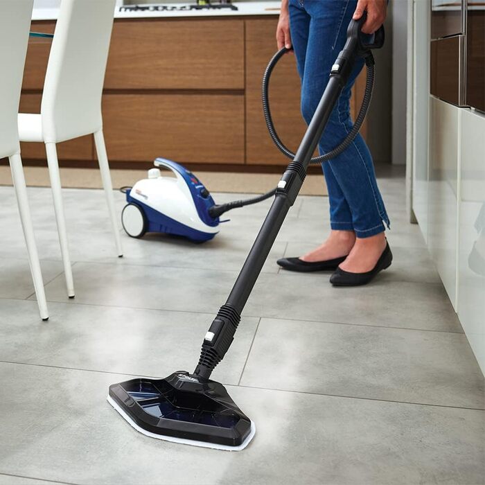 Пароочисник Polti Vaporetto Smart 35 MOP зі щітковою силою випаровування, 3,5 бар, вбиває та усуває 99,99* вірусів, мікробів та бактерій (синій/білий)