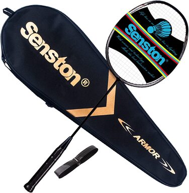 Надлегка ракетка для бадмінтону Senston N80 з вуглецевого волокна з кишенею для ракетки чорного кольору
