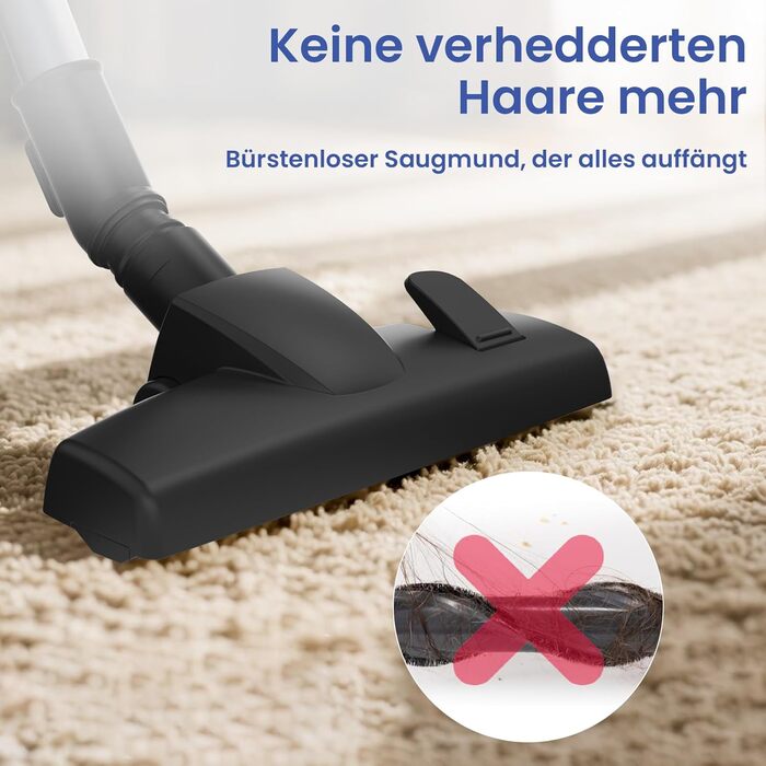 Версолайф C8PRO - пилосос з кабелем, 30000Pa/600W, 6-в-1, для твердих поверхонь, килимів та шерсті тварин, чорний