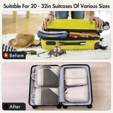 Набір органайзерів для валізи та рюкзака 10 предметів, компресійні сумки для одягу та речей у подорож, чорний