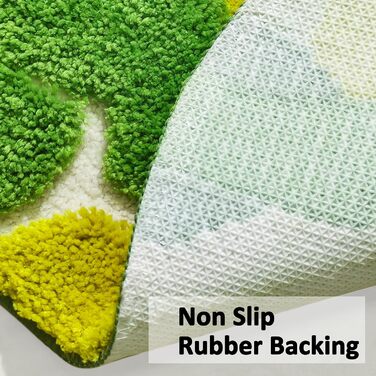 Килимок для ванної кімнати з м'яким зеленим мохом, 152 x 61 см, Boho стиль, антиковзаюча, швидковисихаюча, для ванної, кухні, спальні, умивальника