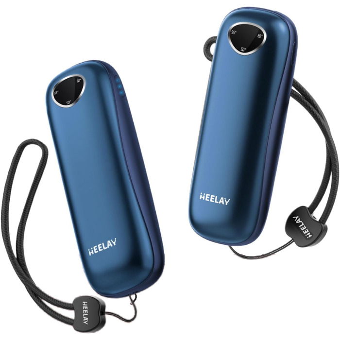 Електричні грілки для рук 10000mAh, 2 шт. [Коробка подарунків на Різдво] Повторно використовувані грілки для рук USB, зимовий подарунок, для хворих на синдром Рейно, для активного відпочинку, ігор, Powerbank, блакитні