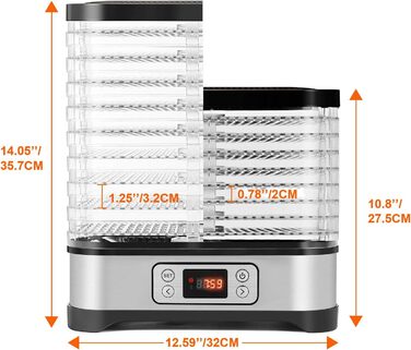 Дегідратор для їжі MEYKEY, 8 відділень, дегідратор для овочів, фруктів, м'яса, налаштування температури з ручкою, регульована температура 35-70C, 400 Вт
