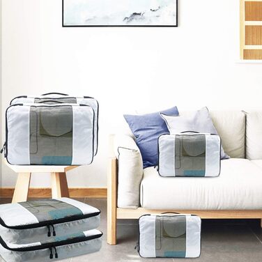 Набір органайзерів для одягу в подорож Netspower, 6 шт, сітчасті сумки для валізи, рюкзака та взуття, зелені