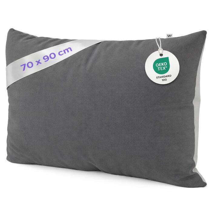 Комплект постільної білизни Wolkenfeld 135x200 см – сірий (світло-сірий/темно-сірий) – м'який, не потребує прасування, сертифікат ÖKO-TEX – мікрофібра, 1x простирадло 135x200 + 1x наволочка 80x80