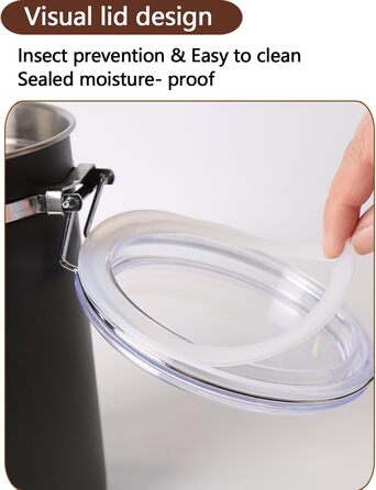 Контейнер для кави та продуктів, 2 шт., 1.2 л, нержавіюча сталь, чорний. BPA-free