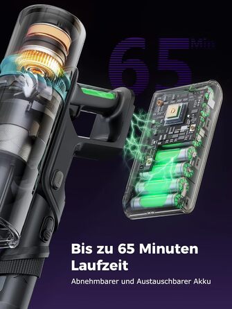 Бездротовий пилосос Proscenic P11 Ultra: потужний, легкий, з акумулятором 50 хвилин, сенсорний екран, антизаплутування, для дому, авто та видалення шерсті тварин (сірий)