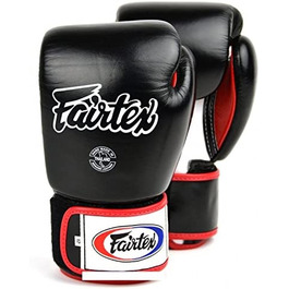 Боксерські рукавички Fairtex BGV1-чорні боксерські рукавички зі шкіри ММА Кікбоксинг спаринг Муай Тай (8 унцій)