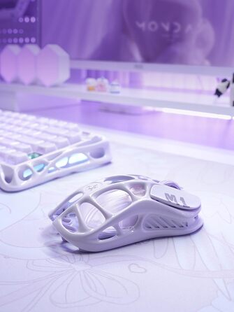 Миша ігрова GravaStar Mercury M1 Pro: 26000 DPI, 4K, PAW3395, 88г, Bluetooth/2.4G, RGB, 5 кнопок – Градієнт Чорний (Фіолетовий)