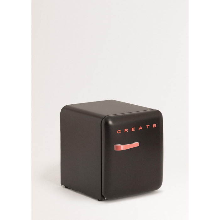 Ретро міні-холодильник 50 Gold, 48L, кремовий, з полицями, енергозберігаючий, 50x44x49.8 см