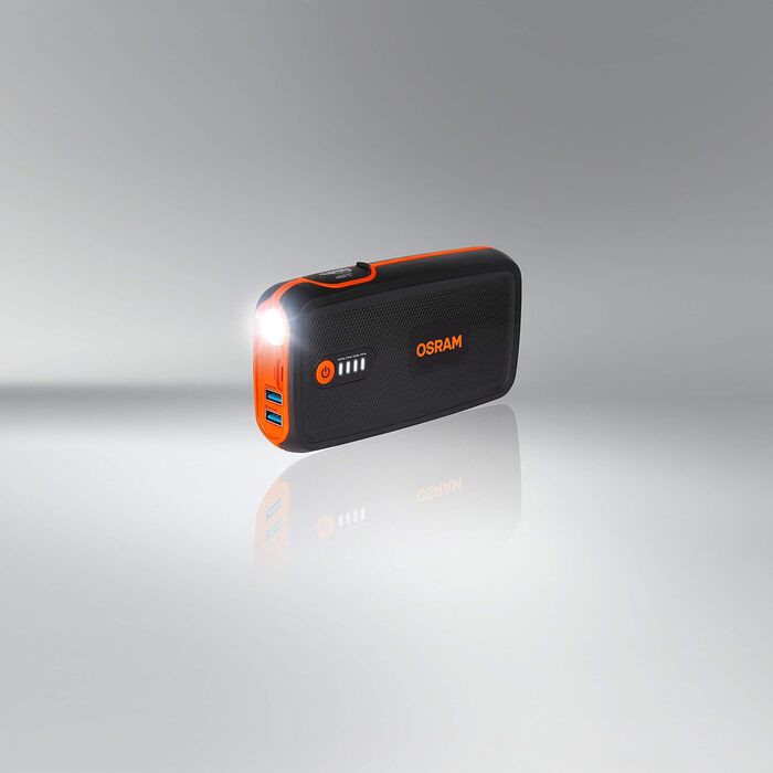 Osram BATTERYstart 400: Літієвий пусковий пристрій 2000A 12V з Powerbank, для бензинових та дизельних двигунів до 8L/4L, 16800mAh