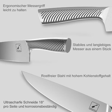 Набір кухонних ножів Imarku 14-ти частинний з бруском для заточування, японський кухонний набір преміум-якості, ідеальний подарунок