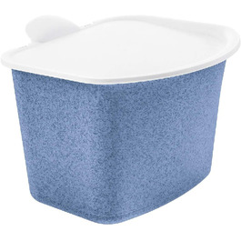Кухонне відро для органічних відходів Koziol Bibo 3L (органічний синій), відро для компосту з кришкою, кухонне органічне відро для сміття, стійке до запахів і миється, відкидна знімна кришка, маленьке і придатне для миття в посудомийній машині органічного синього кольору