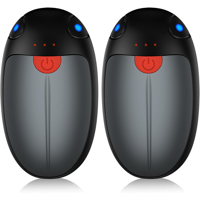 Електричні грілки для рук VTHW 2 шт. - перезаряджувані, USB, 20 годин тепла, 3 рівні температури, для спорту та артриту (Сірий)