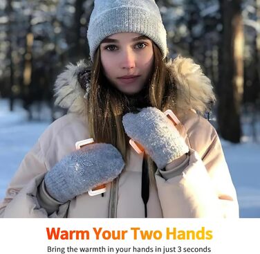 Електричні грілки для рук 2 шт. - USB, багаторазові, 3 режими нагріву, для дітей та жінок (чорний+білий)