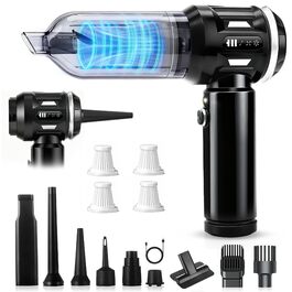 Акумуляторний ручний пилосос Citybee 4 в 1, бездротовий міні-пилосос для авто та дому, 25000Па, безщітковий двигун, 3 режими потужності, для шерсті тварин (чорний)