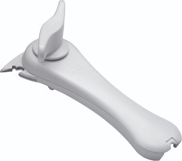 Відкривачка для консервів Kuhn Rikon 5-в-1: банки, пляшки, кроненкорки, автоматичне захоплення краю, білий корпус