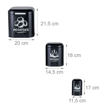 Набір з 3 контейнерів для зберігання картоплі Relaxdays