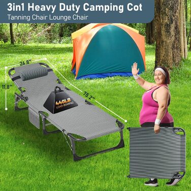 Скромний диван-крісло для відпочинку з матрацом, 200 кг, сірі, з кишенями та регульованою спинкою