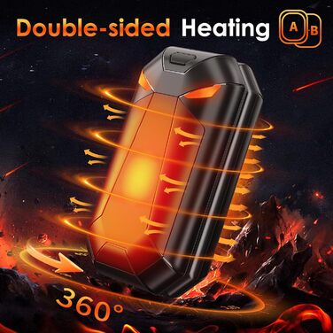 Електричні грілки для рук YAZDEKY 2 шт. - подарунок для чоловіків, 6000mAh, акумуляторні, чорні