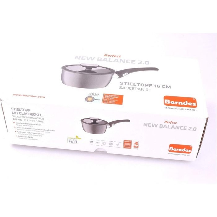 Каструля Berndes Balance Induction Enduro, 16 см, індукційна, з нержавіючої сталі, чорна