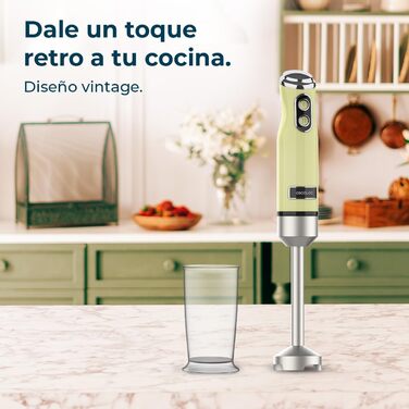 Міксер ручний Cecotec Retro Power Retro 1200MAX, 1200 Вт, зелений, 0.5л чаша, ретро дизайн