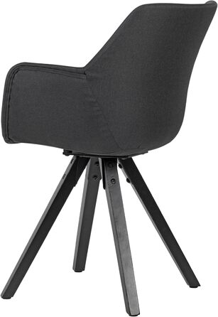 Набір обідніх стільців FineBuy 2 шт. з підлокітниками, 54x85x58 см, тканина, чорні ніжки, сучасний дизайн, м'який, для кухні