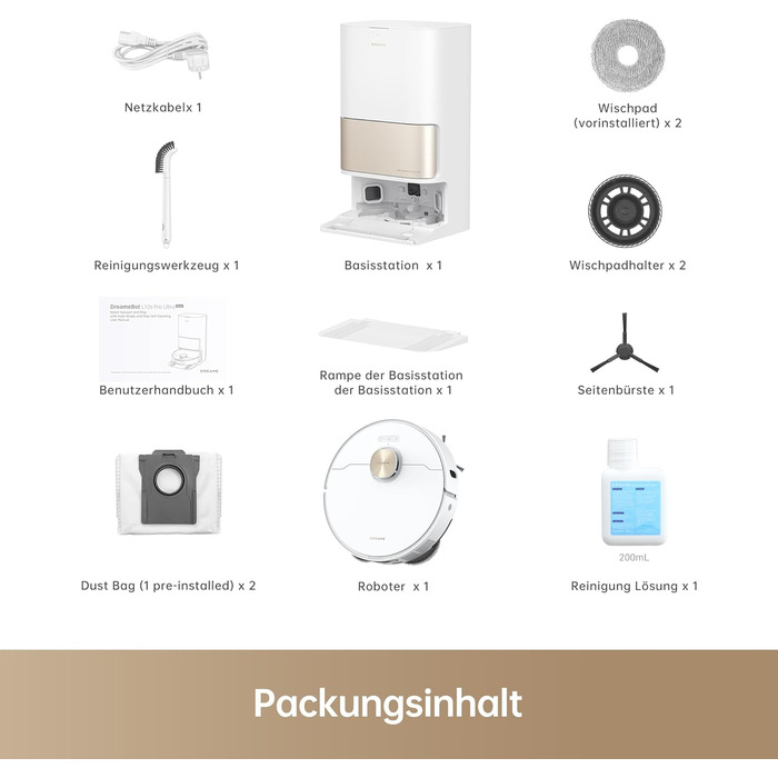 Робот-пилосос Dreame L10s Ultra Gen 2 з функцією миття, технологія RoboSwing™, потужність 10000 Pa Vormax™, режим для тварин, автоматична база, ефективне прибирання килимів