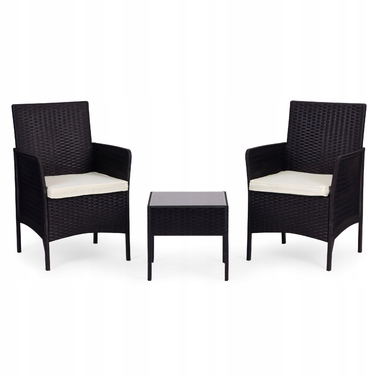 Комплект садових меблів MultiGarden із пластику, чорний, 3 предмети