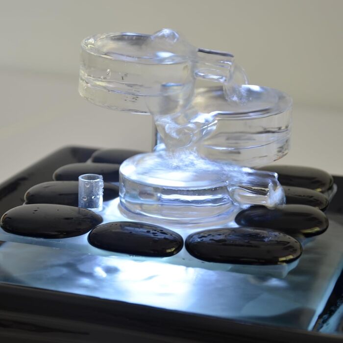 Внутрішній фонтан з кераміки та скла, декор для медитації, чаша Zen, подарунок, 20x23x23 см, Himalaya Zen'light