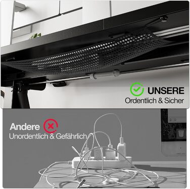 Електричний стіл з регулюванням висоти 120x60 см з функцією пам'яті, для офісу та дому. Комп'ютерний стіл, система кабельного менеджменту, гачки, білий колір. (Чорний, 140см)