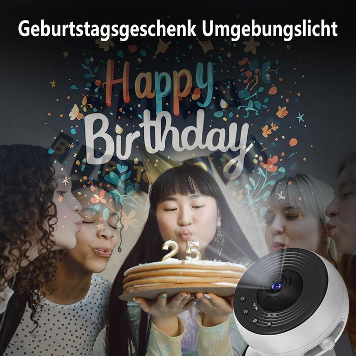 Проектор нічного неба Sternenhimmel Home Planetarium: лампа-проектор зірок та галактики для дітей та дорослих, 14 дисків з планетами, Місяцем та тематичними сценами для спальні