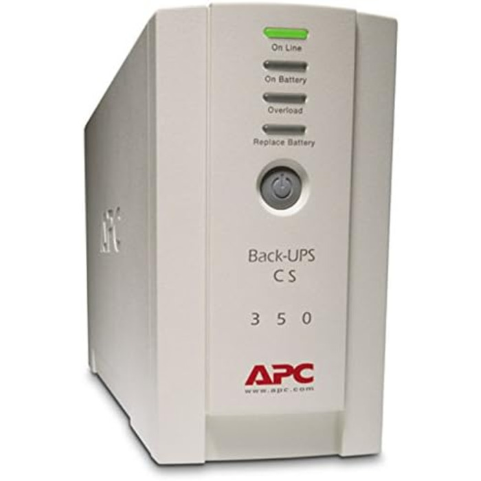 ДБЖ APC Back-UPS CS - BK350EI - джерело безперебійного живлення 350 ВА (4 виходи IEC, захист від перенапруг) Вихідна потужність 350 ВА одинарна