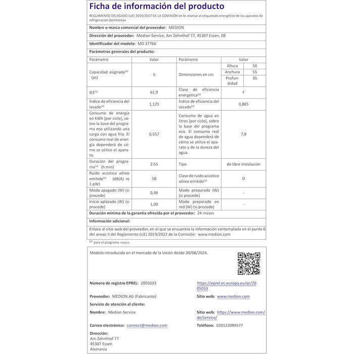 MINI посудомийна машина MEDION DWT51 (біла, зі скляними дверцятами, 5 комплектів посуду, таймер, без підключення до води)