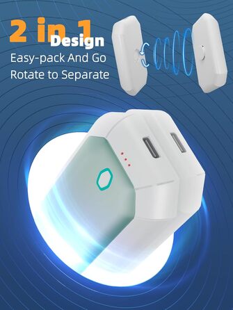 Електричний грілка для рук ITSHINY, набір 2 шт., 3 режими нагріву, USB-зарядка, для чоловіків, кемпінгу та полювання (синій)