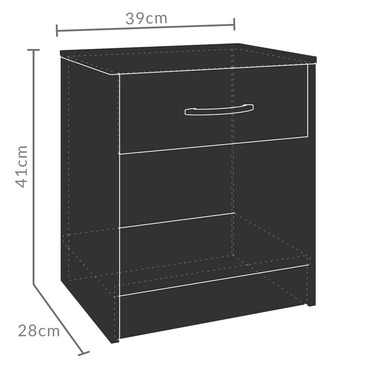 Тумбочка кіль антрацит 41x39x28см