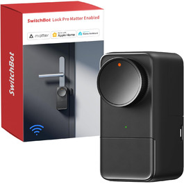 SwitchBot Smart Lock Pro: Розумний замок з акумулятором, Matter, WiFi, підтримка Apple Home, Alexa, Google Home, IFTTT, чорний