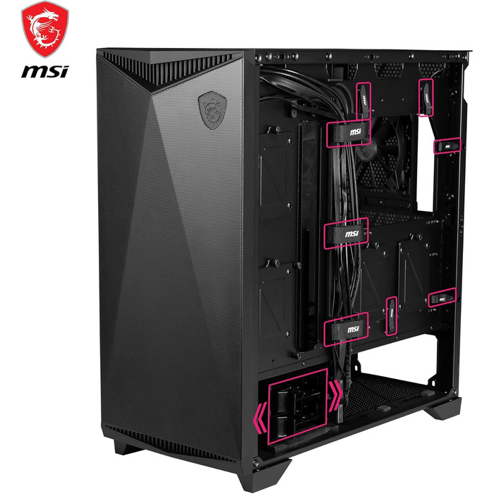 Корпус MSI MPG GUNGNIR 111R ATX, 2 шт. USB 3.1, 4 шт. 120мм вентилятор A-RGB, чорний