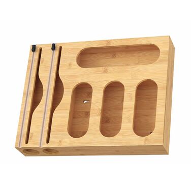 Диспенсер для харчової плівки Relaxdays 6 в 1 з бамбука