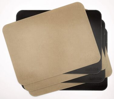 Набір скатертин BEEFSTONE® 6 шт. з PU шкіри, чорно-бежевий, 40x30 см | Водостійкі, легко миються | Скатертини, підставки під посуд