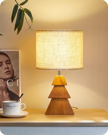 Дерев'яна настільна лампа GOEBLESON для спальні, вітальні, готелю. Сучасний дизайн, тепле світло 2700K, E27, подарунок. Модель ZME07TLD05N1 (у вигляді дерева)
